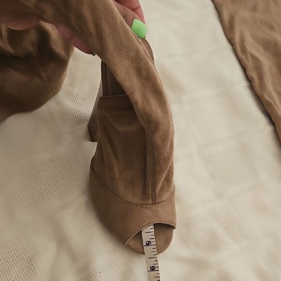 Shoe Republic LA Tan Over-the-Knee Boots with Stiletto Heel - Picture 7 of 16
